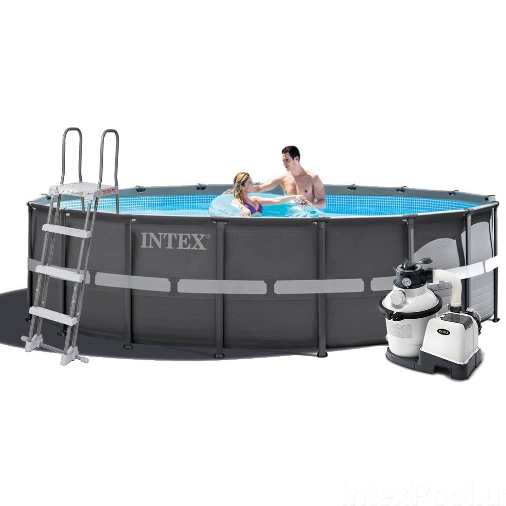 Каркасний басейн Intex 26326, 488 x 122 см (4 500 л/год, сходи, тент, підстилка) від компанії Тюнінг і аксесуари для авто - фото 1