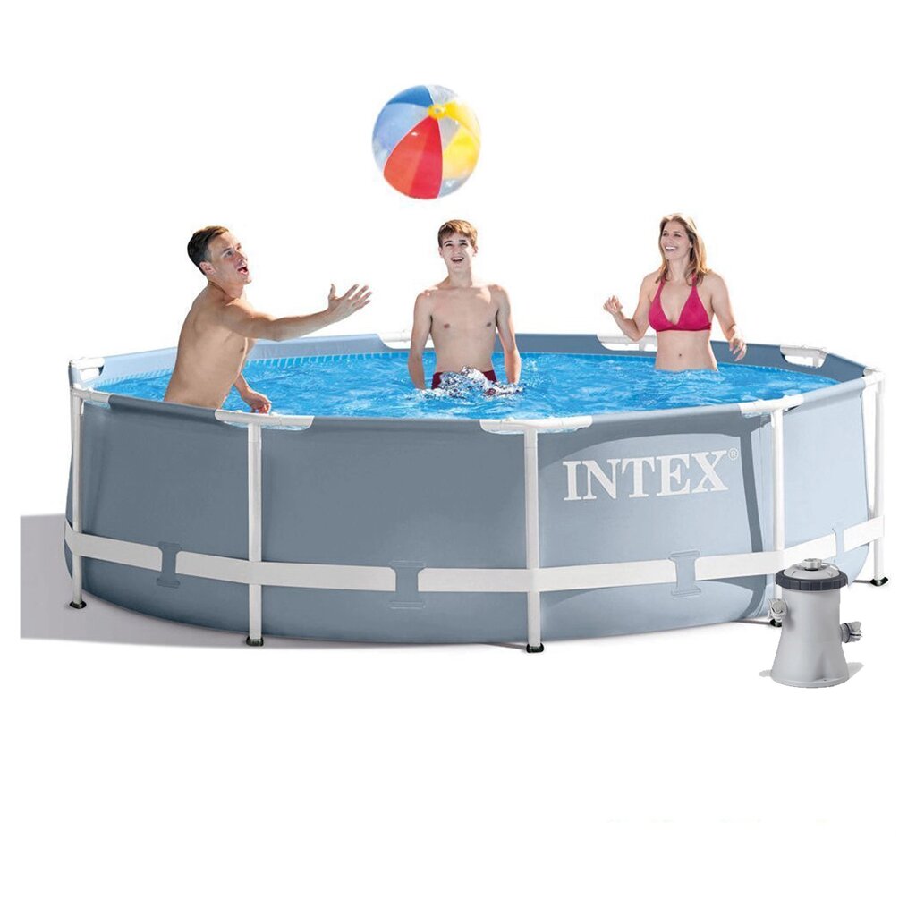 Каркасний басейн Intex 26702 - 3, 305 x 76 см (1 250 л/год, тент, підстилка) від компанії Тюнінг і аксесуари для авто - фото 1