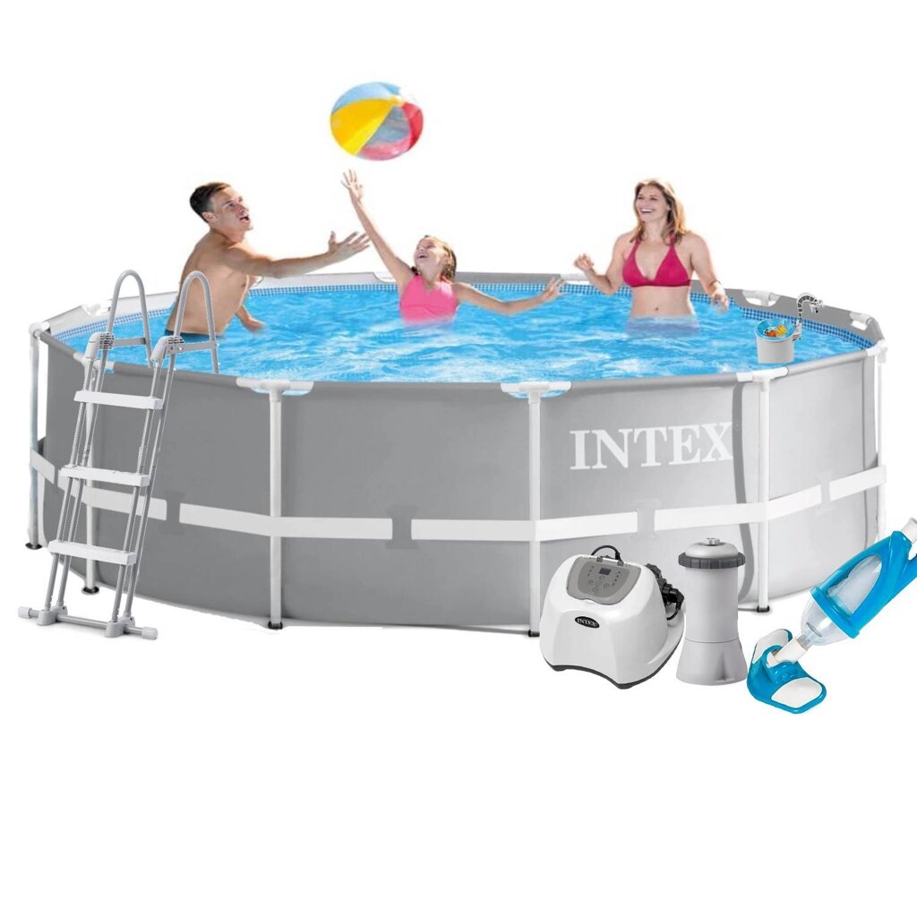 Каркасний басейн Intex 26716 - 6, 366 x 99 см (4 г/год, 3785 л/год, тент, підстилка, сходи, набір для догляду) від компанії Тюнінг і аксесуари для авто - фото 1