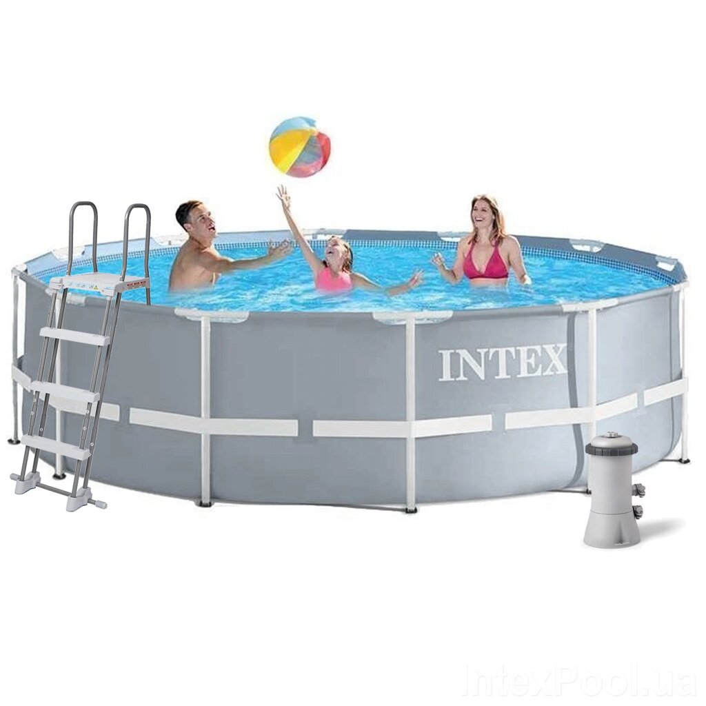 Каркасний басейн Intex 26718 - 5, 366 х 122 см (3 785 л/год, сходи, тент, підстилка) від компанії Тюнінг і аксесуари для авто - фото 1