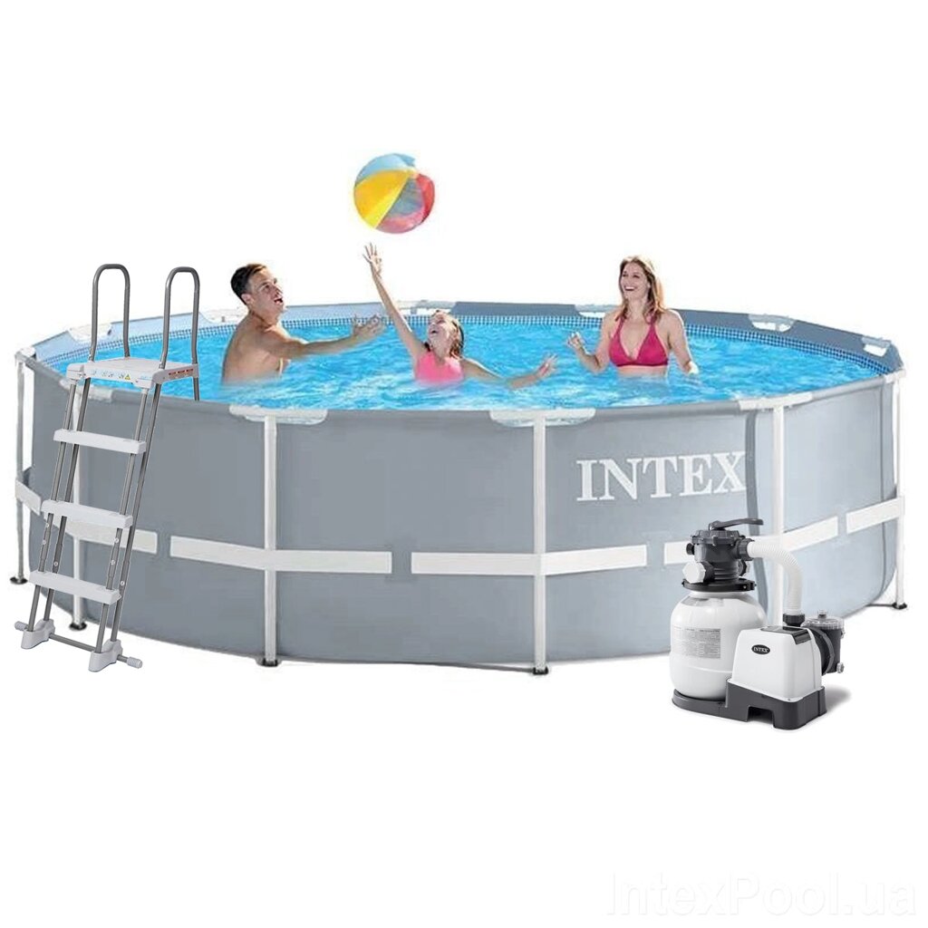 Каркасний басейн Intex 26718 - 7, 366 х 122 см (6 000 л/год, сходи, тент, підстилка) від компанії Тюнінг і аксесуари для авто - фото 1