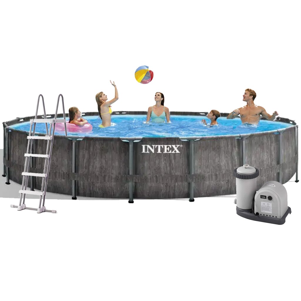 Каркасний басейн Intex 26744, 549 x 122 см (5 678 л/год, сходи, тент, підстилка) від компанії Тюнінг і аксесуари для авто - фото 1