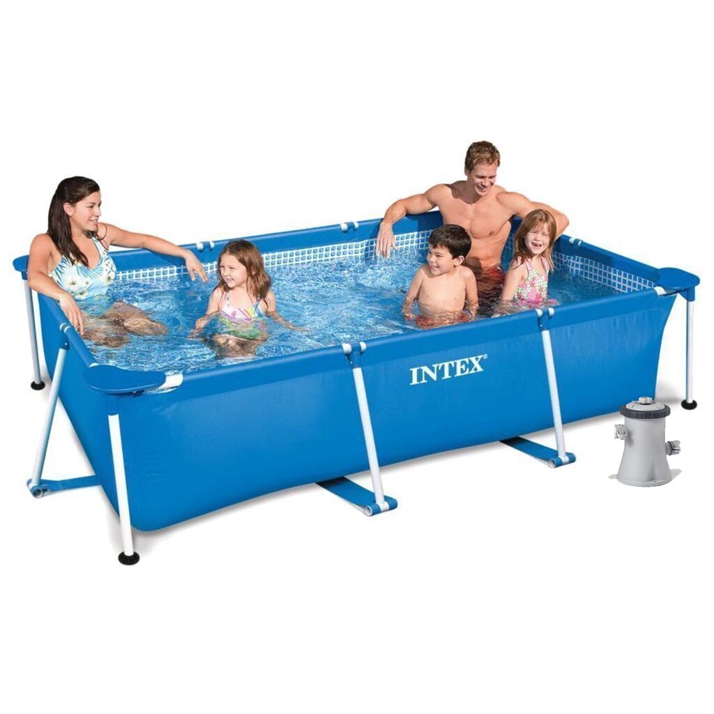 Каркасний басейн Intex 28270 - 3, 220 х 150 х 60 см (2 006 л/год, тент, підстилка) від компанії Тюнінг і аксесуари для авто - фото 1