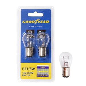 Лампа для розжарювання автомобіля Goodyear P21/5W 12V 21/5W BAY15d (Blister: 2 pcs.)