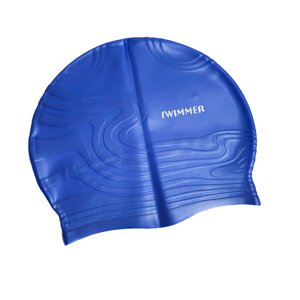 Шапочка для плавання InPool MSW013, універсальна, розмір М (8+обхоплення голови 52-65 см,22 х 19 см), синя