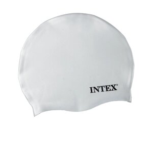 Шапочка для плавання Intex 55991, універсальна, розмір М (8+обхват голови 52-65 см,22 х 19 см), біла
