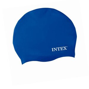 Шапочка для плавання Intex 55991, універсальна, розмір М (8+обхват голови 52-65 см,22 х 19 см), синя
