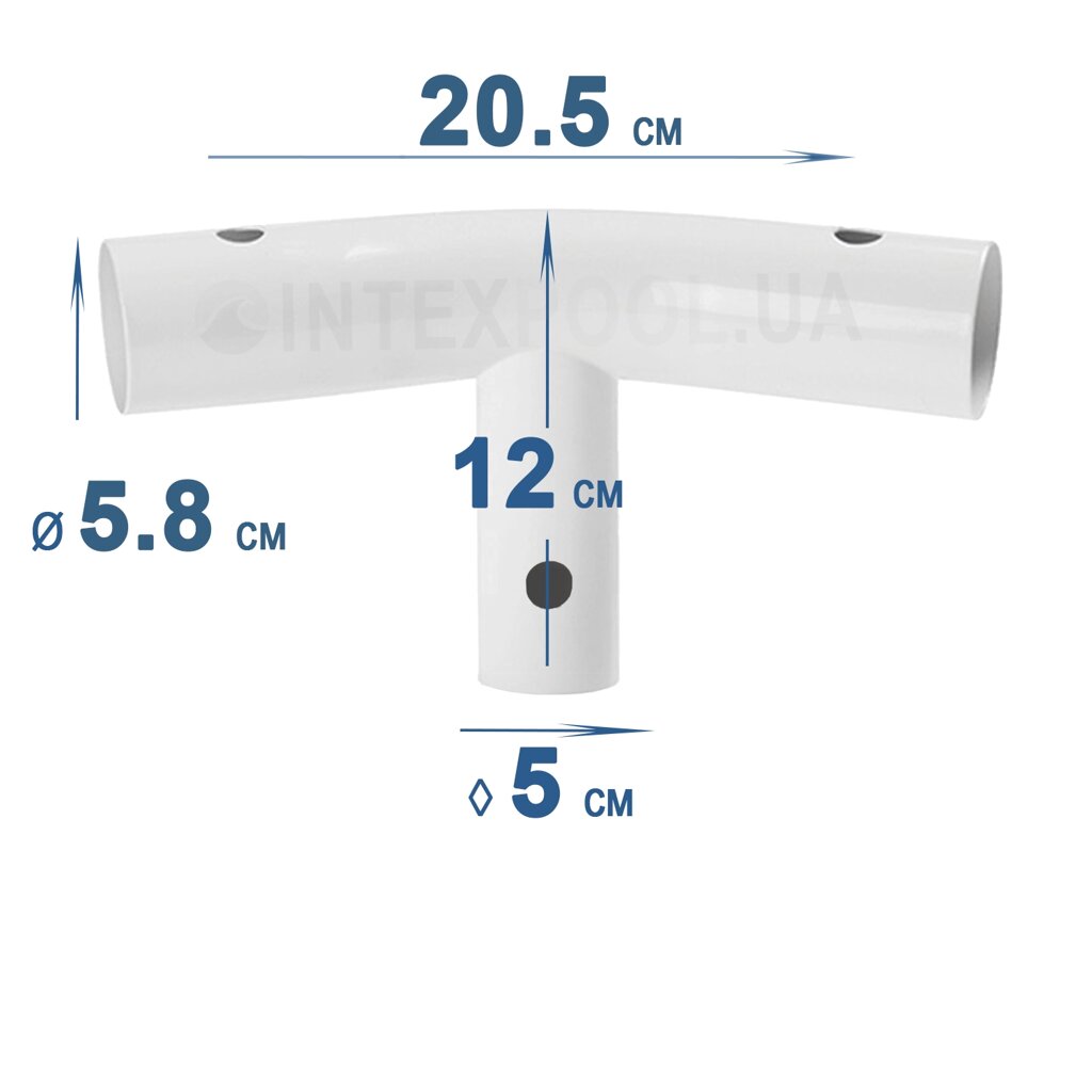 T-подібний полімерний з'єднувач (шарнір) Intex 12463 для круглих басейнів Prism Frame діаметром 457, 488 см від компанії Тюнінг і аксесуари для авто - фото 1