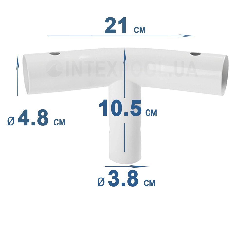 T-подібний з'єднувач (шарнір) Intex 10424 для круглих басейнів Metal Frame (штифти) діаметром 366 см від компанії Тюнінг і аксесуари для авто - фото 1