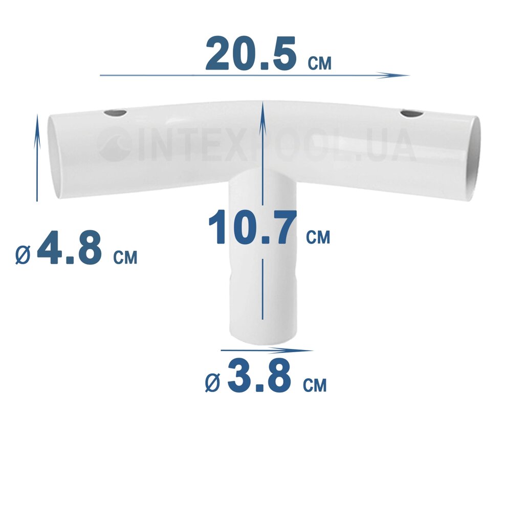 T-подібний з'єднувач (шарнір) Intex 10463 для круглих басейнів Metal Frame (штифти) діаметром 305 см від компанії Тюнінг і аксесуари для авто - фото 1