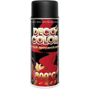 Жаростійка аерозольна фарба DecoColor, 800*C, чорний, 400ml