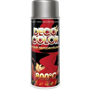 Жаростійка аерозольна фарба DecoColor, 800*C, срібний, 400ml