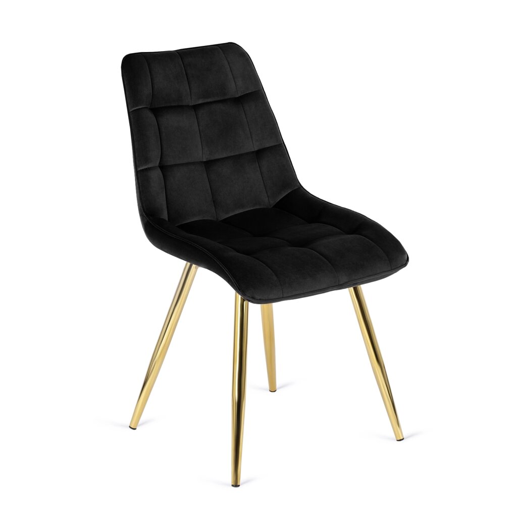CARO Чорний велюровий сучасний стілець у стилі лофт з м'якою оббивкою для вітальні від компанії AquaDom - фото 1