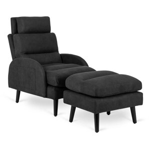Крісло для відпочинку з підставкою для ніг HENRY Black Modern Loft