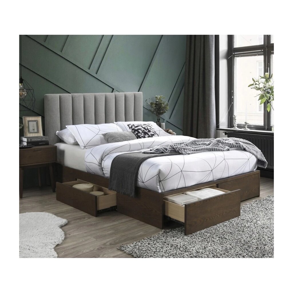 Ліжко Дерев'яне М'яке 160x200 GORASHI Modern Loft від компанії AquaDom - фото 1