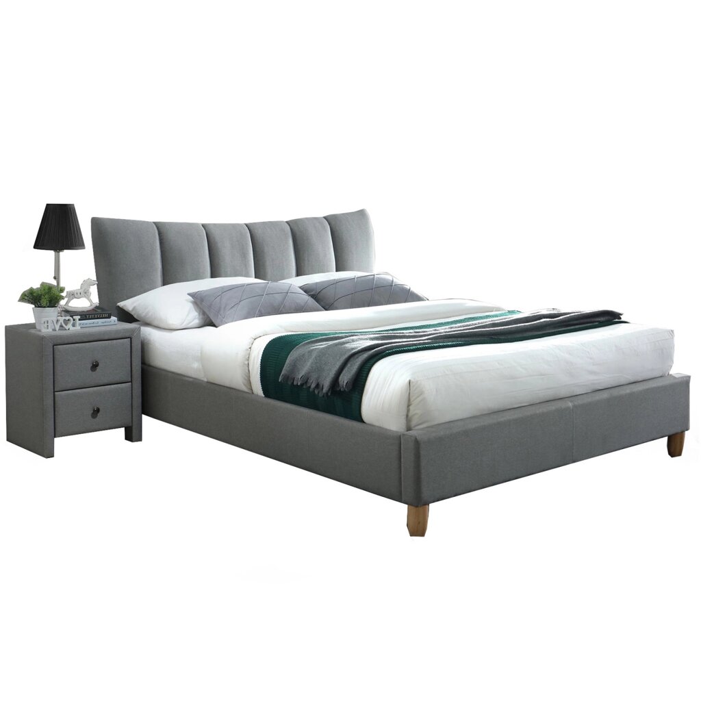 Ліжко з м'якою оббивкою 160x200 SANDY 2 Сірий від компанії AquaDom - фото 1