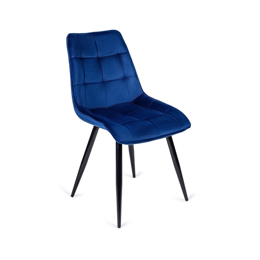 М'який обідній стілець RIO темно-синій велюр Modern Loft від компанії AquaDom - фото 1
