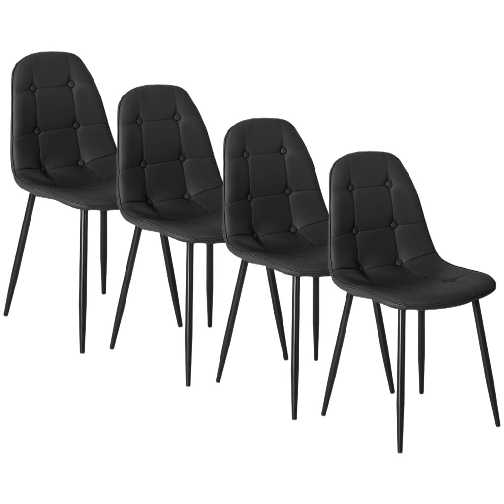 Набір із 4-х стільців для вітальні ARIS Black із еко-шкіри Modern Loft від компанії AquaDom - фото 1