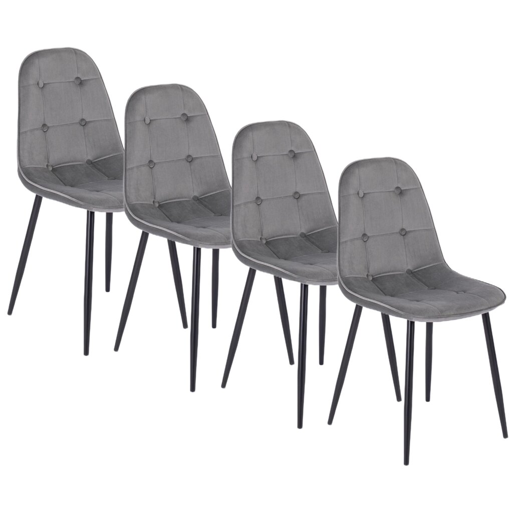 Набір із 4-х стільців для вітальні ARIS Grey Velour Modern Loft від компанії AquaDom - фото 1