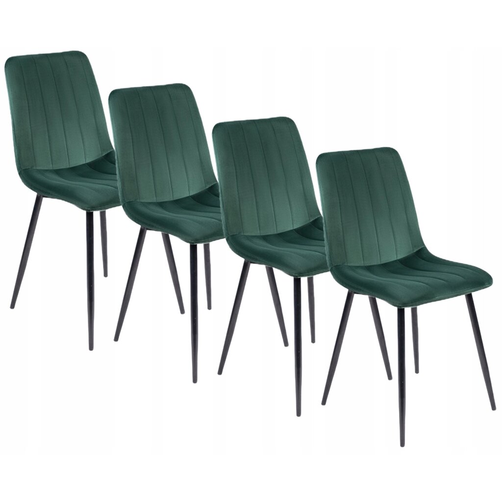 Набір із 4 стільців із м'якою оббивкою IBIS Green Velour Modern Loft від компанії AquaDom - фото 1