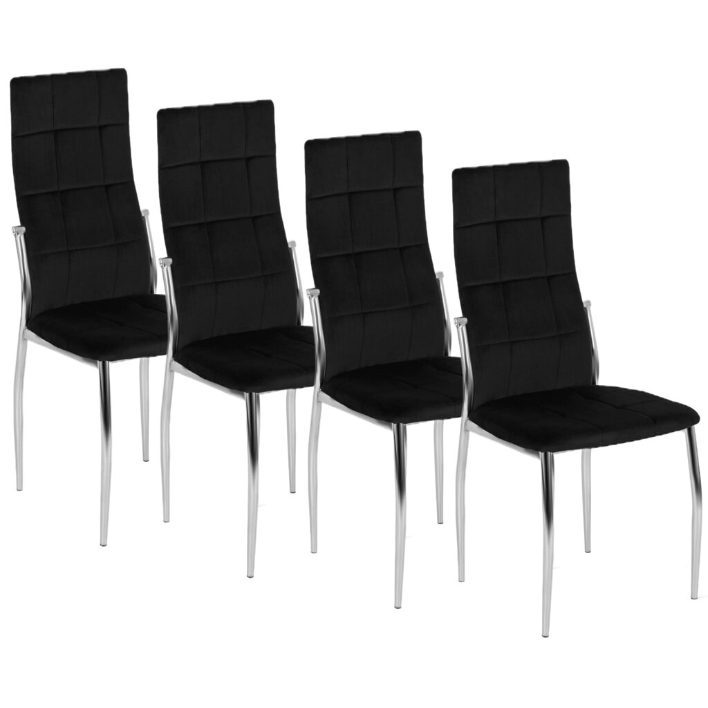 Набір із 4x М'яких обідніх стільців MOLLY Black Velour Modern від компанії AquaDom - фото 1