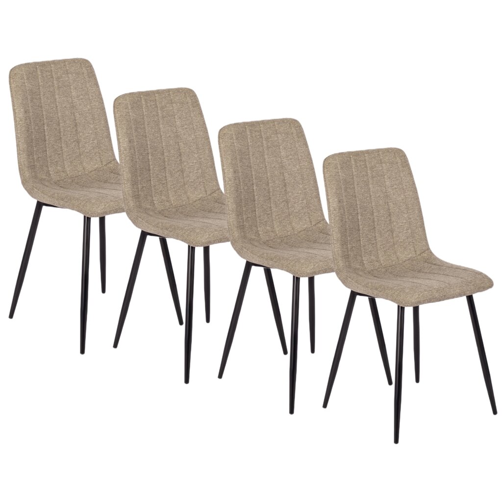 Набір з 4 стільців з м'якою оббивкою для вітальні LARA Beige Modern Loft від компанії AquaDom - фото 1