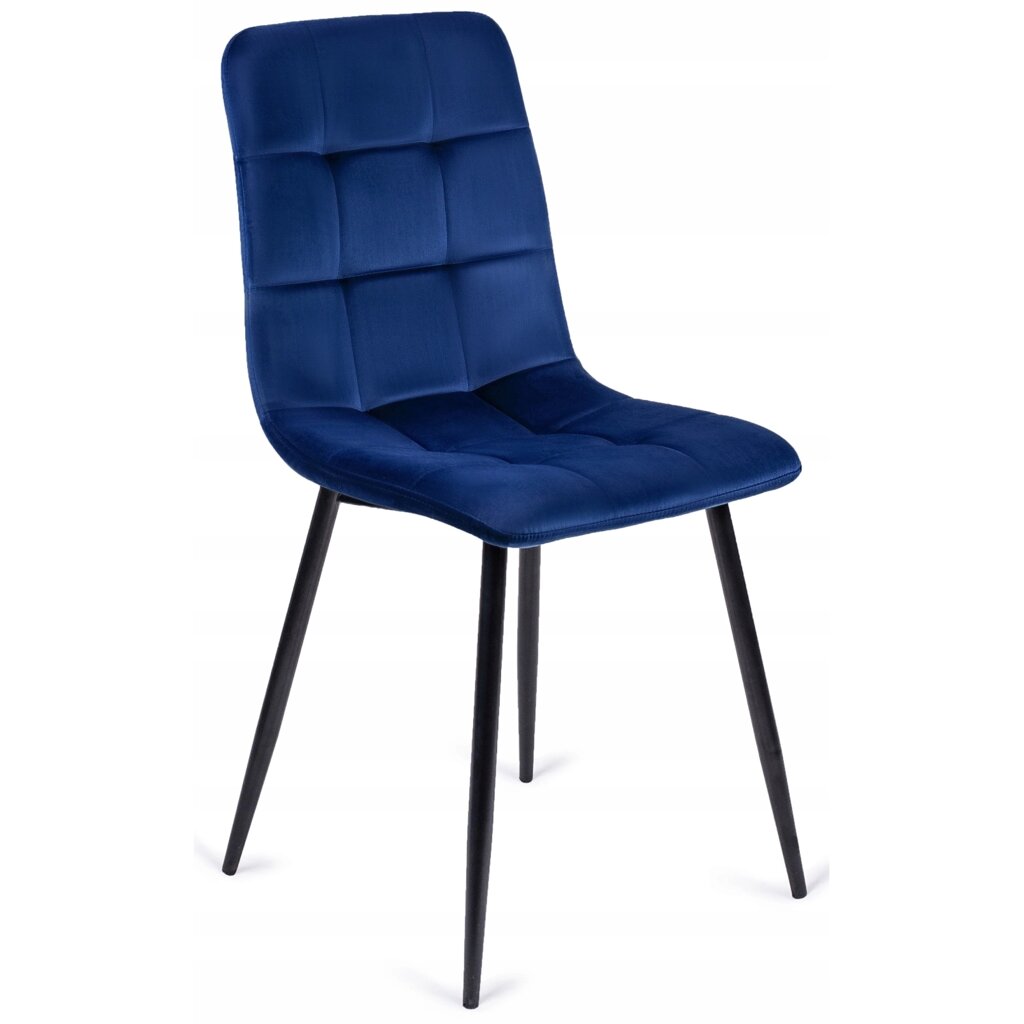 ПЕРУ Темно-синій велюровий обідній стілець Modern Loft від компанії AquaDom - фото 1