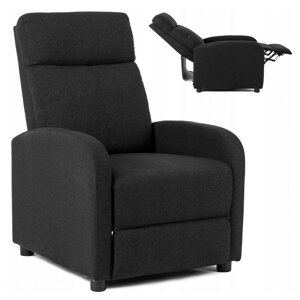 DANNY Чорне сучасне крісло з відкидною спинкою та підставкою для ніг