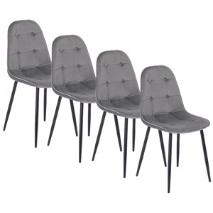 Набір із 4-х стільців для вітальні ARIS Grey Velour Modern Loft
