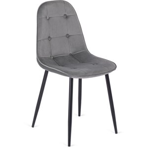 ARIS Сірий велюровий сучасний стілець у стилі лофт з м'якою оббивкою для вітальні