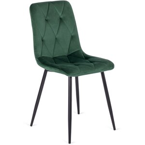 ROBIN Зелений велюровий сучасний стілець у стилі лофт з м'якою оббивкою для вітальні