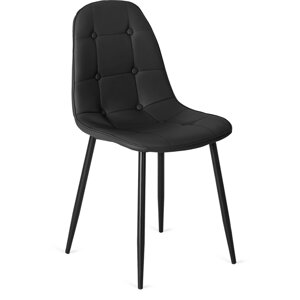 ARIS Чорне крісло з оббивкою з екошкіри Модерн Лофт