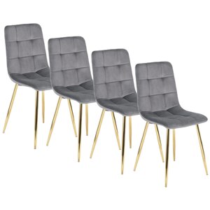 Набір із 4 стільців для вітальні YORK Grey Velour Modern Loft