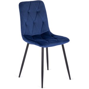 ROBIN Темно-синій велюровий стілець Modern Loft