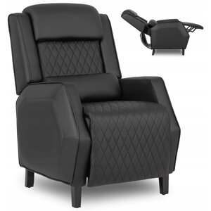 VIPER Складне Крісло для Відпочинку з Підставкою для Ніг Чорний Еко-шкіра Модерн