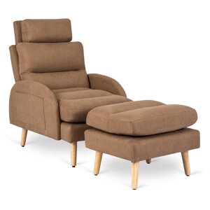 Крісло для відпочинку з підставкою для ніг HENRY Brown Modern Loft