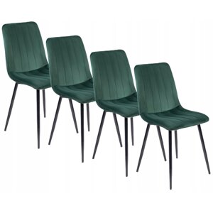 Набір із 4 стільців із м'якою оббивкою IBIS Green Velour Modern Loft