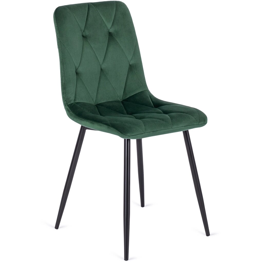 ROBIN Зелений велюровий сучасний стілець у стилі лофт з м'якою оббивкою для вітальні від компанії AquaDom - фото 1
