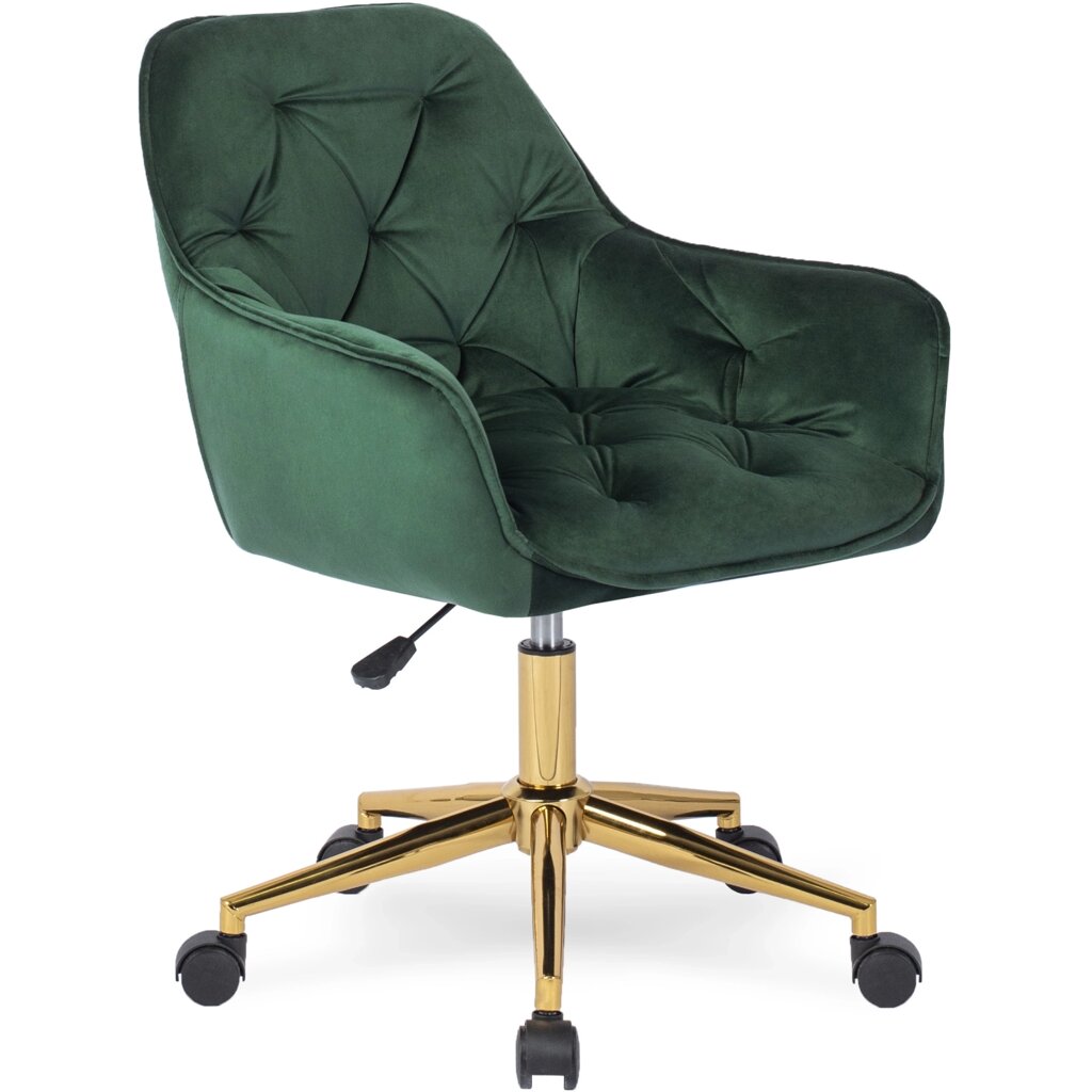 Стілець офісу зеленого кольору Мілан роторний зі стільцем офісу чарівності велюру ніг золота сучасним від компанії AquaDom - фото 1