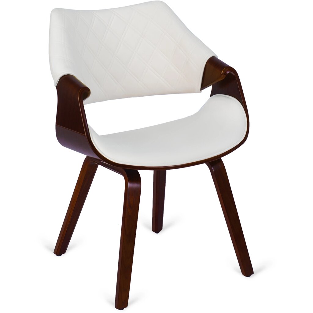 Вигнуте дерев'яне крісло для вітальні LUISE Cream Modern Loft від компанії AquaDom - фото 1