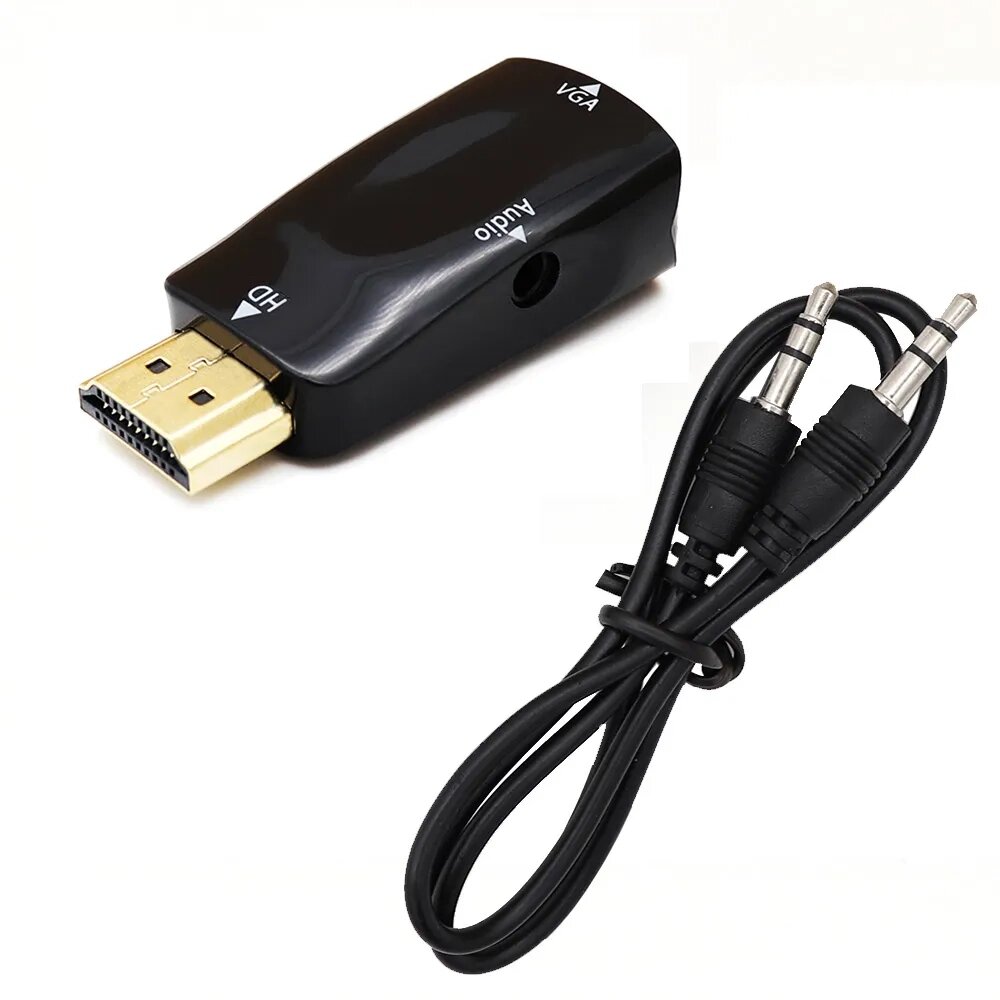 Перехідник адаптер з HDMI на VGA + AUDIO No1942 від компанії 1000 дрібниць - фото 1