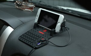 Нано килимок регульований тримач телефона з заряджанням автомобільний No622