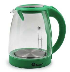 Електричний чайник Зелений з підсвічуванням Domotec №1305