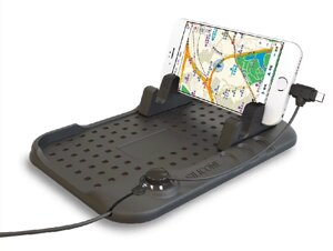 Нано килимок регульований тримач телефона з заряджанням автомобільний No622