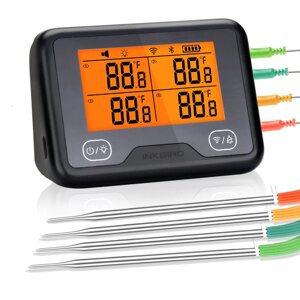 Цифровий термометр для м'яса 4 щупи з Wi-Fi та Bluetooth-з'єднанням INKBIRD No1623