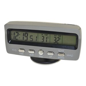 Годинник із 2 датчиками температури та вольтметром у салон автомобіля No1467