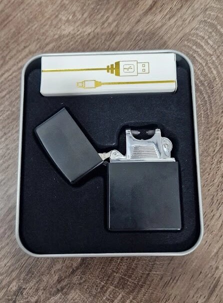 Запальничка електроімпульсна плазмова дугова USB у коробці Lighter No2000 від компанії 1000 дрібниць - фото 1