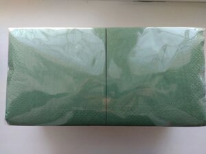 Серветка 2-шарова 33х33 зелена (200шт)
