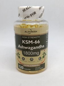 Ашвагандха екстракт кореня (Ashwagandha) KSM-66 1800 мг 120 капсул