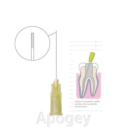 Голки ендодонтичні для іригації каналів ЕНДО 30GA-3 з одним поздовжнім пропилом 100шт/уп від компанії Apogey - фото 1